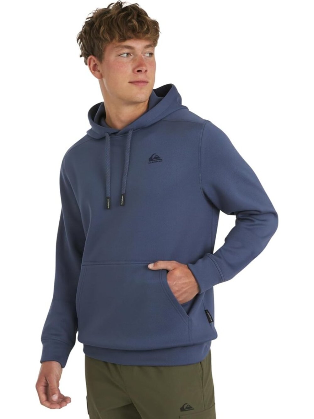 Quiksilver Men's Indigo Regular Fit Jacquard Mesh Fleece Sweatshirt Hoodies
